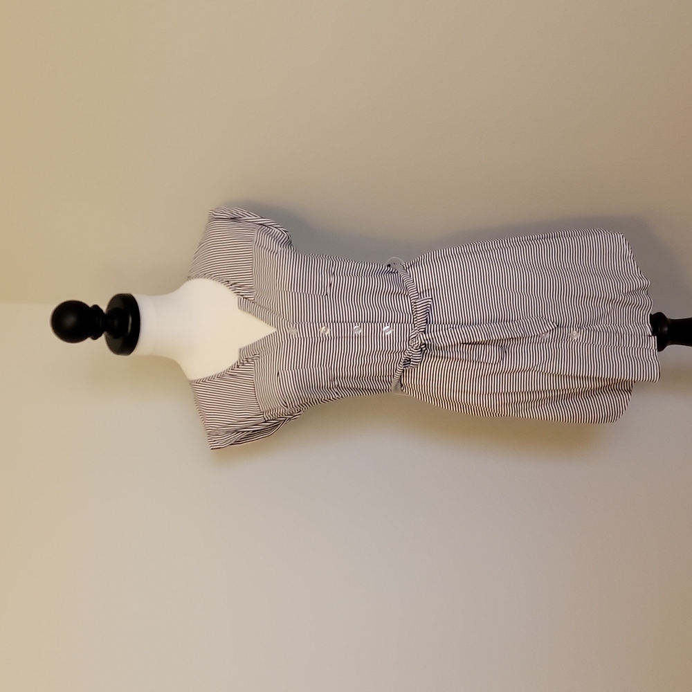 Modcloth Jack Black and White Striped Button-Up Shirt Dress